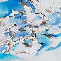 Schrei der Möwen 350,00 € Größe: 50x70 cm Original