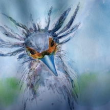 Sekretärvogel 250,00 € Größe: 50x70 cm Original Verkauft (in Privatsammlung)